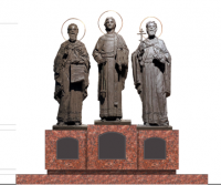 Гурьяне поддержали установку скульптурной композиции Святых мучеников Гурия, Самона и Авива в Сквере металлургов г. Гурьевска